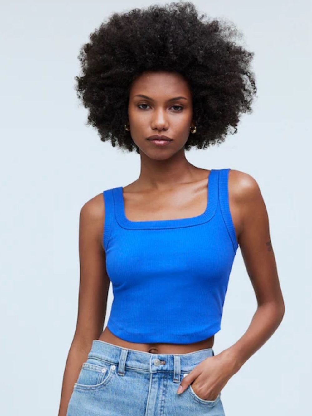 Madewell The Tailored Crop Tank. Medium
